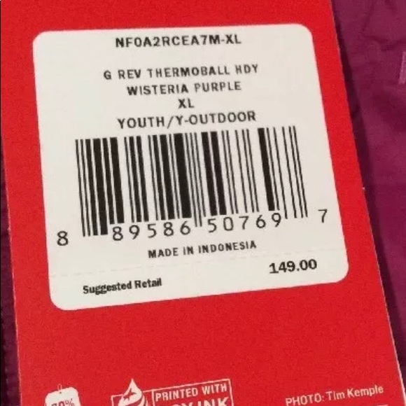 NORTH FACE JACKET COAT Girls Thermoball Hood XL - Picture 7 of 7